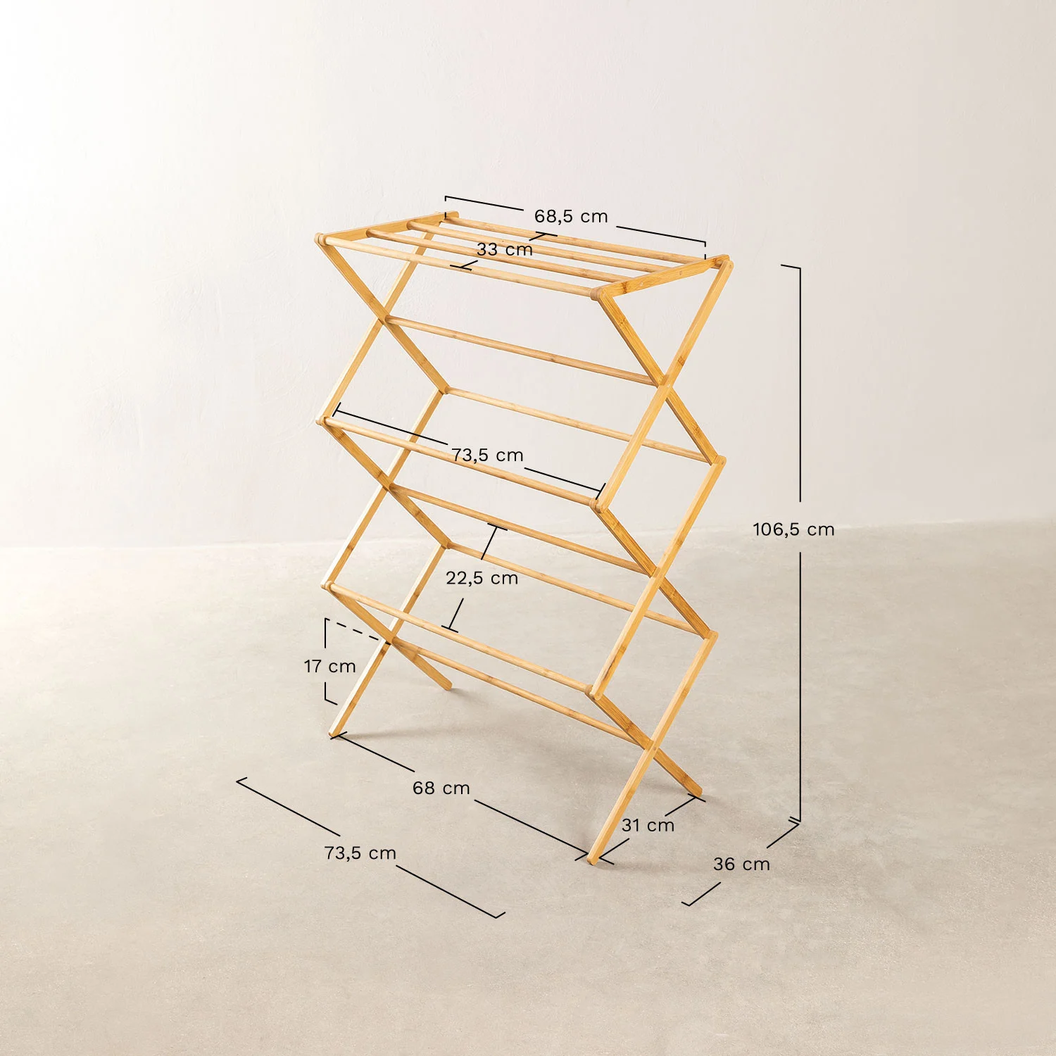 UV HOME Dalton Foldable Bamboo Drying Rack