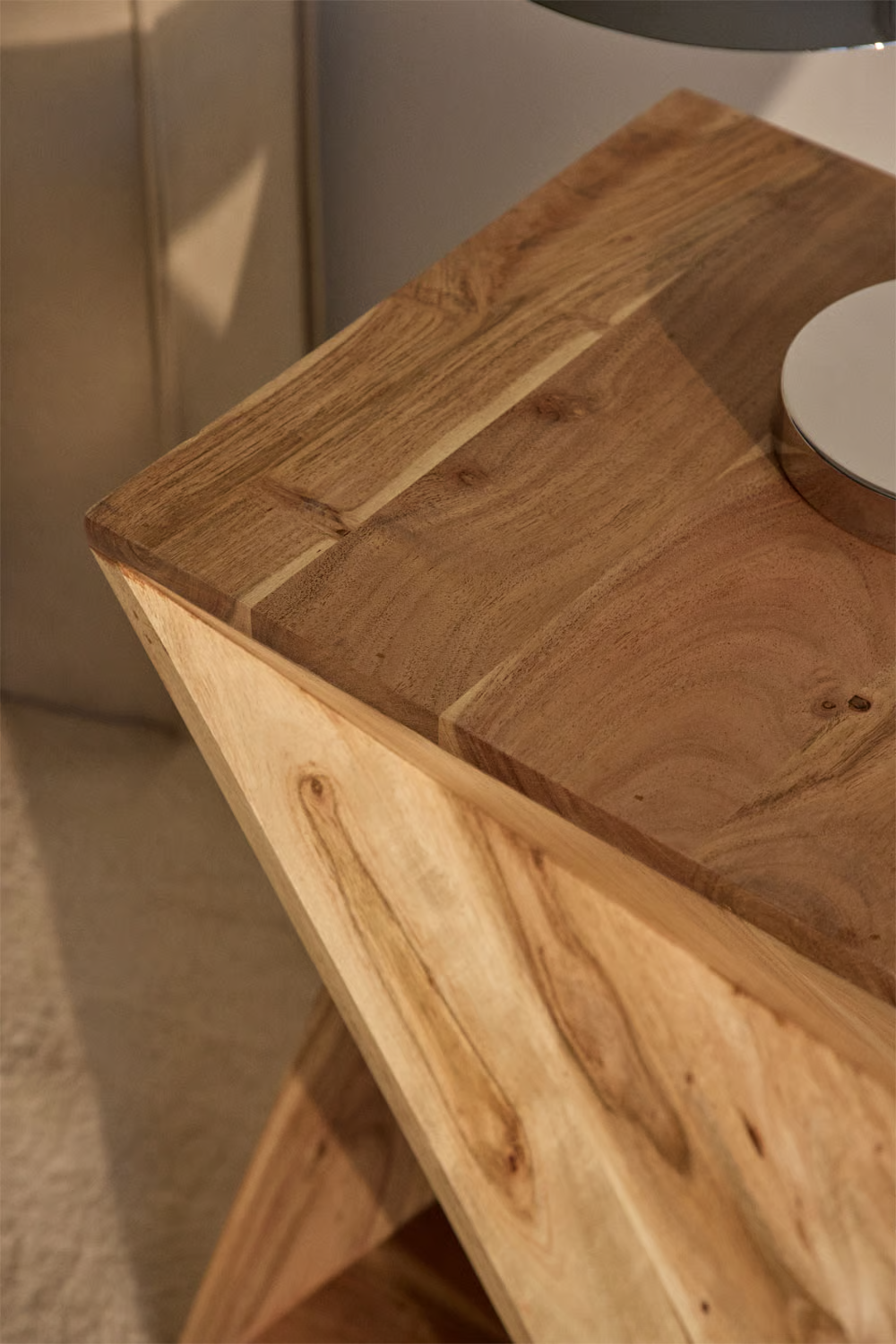 UV HOME Gorvea Square Bedside Table 40x40 cm in Acacia Wood