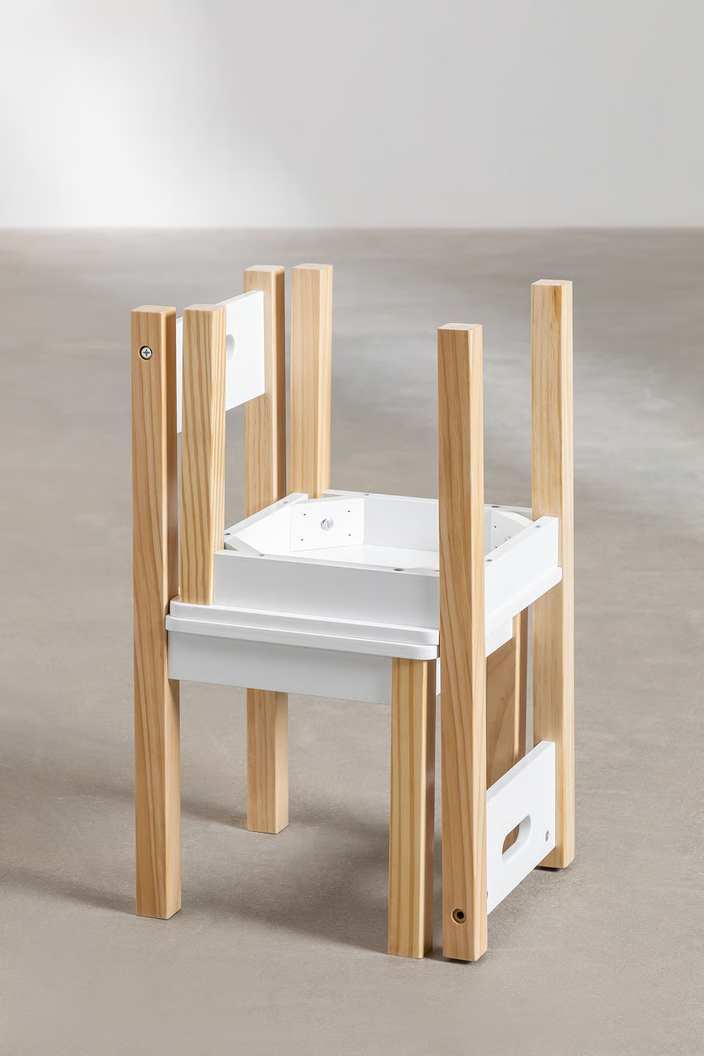 UV Home Set of chalk table with storage and 2 chairs in MDF and pine wood Belfy Kids