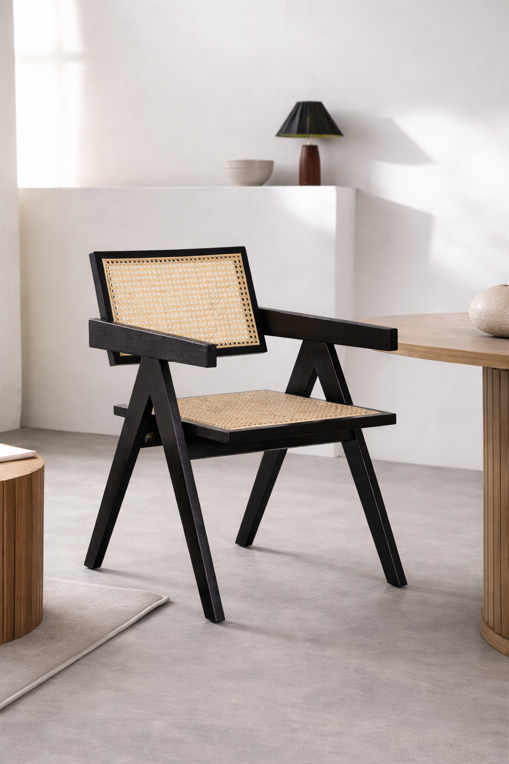 UV HOME Lali Dining Chair – Ash Wood & Rattan