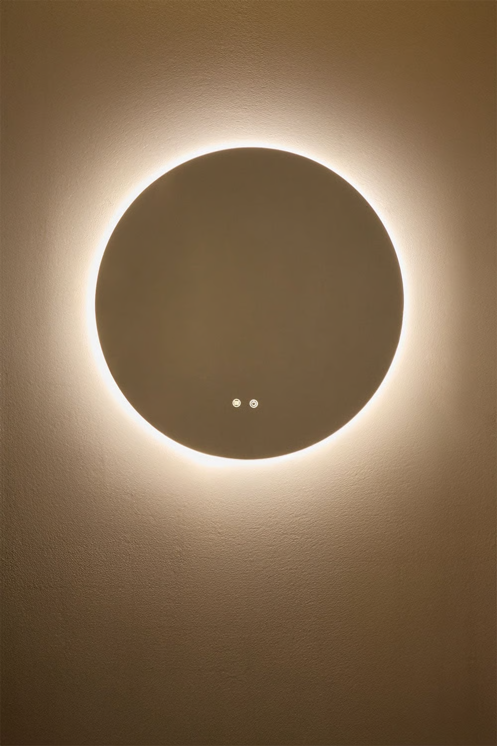 UV HOME Round wall mirror for bathroom with LED light and anti-fost Ribs