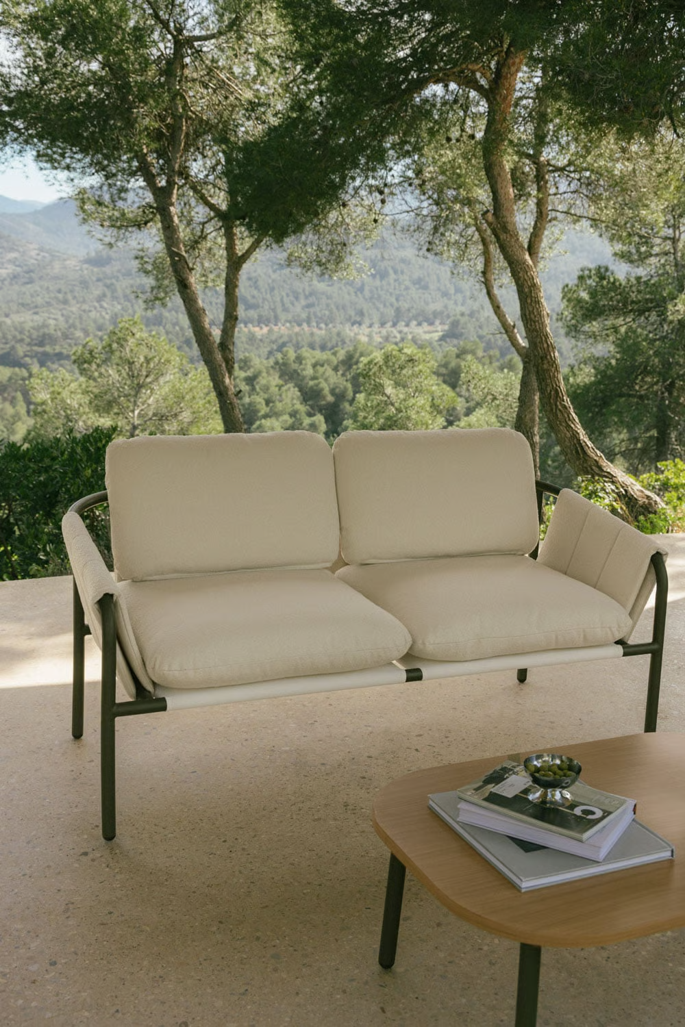 UV HOME Zunika Upholstered 2-Seater Garden Sofa with Steel Frame