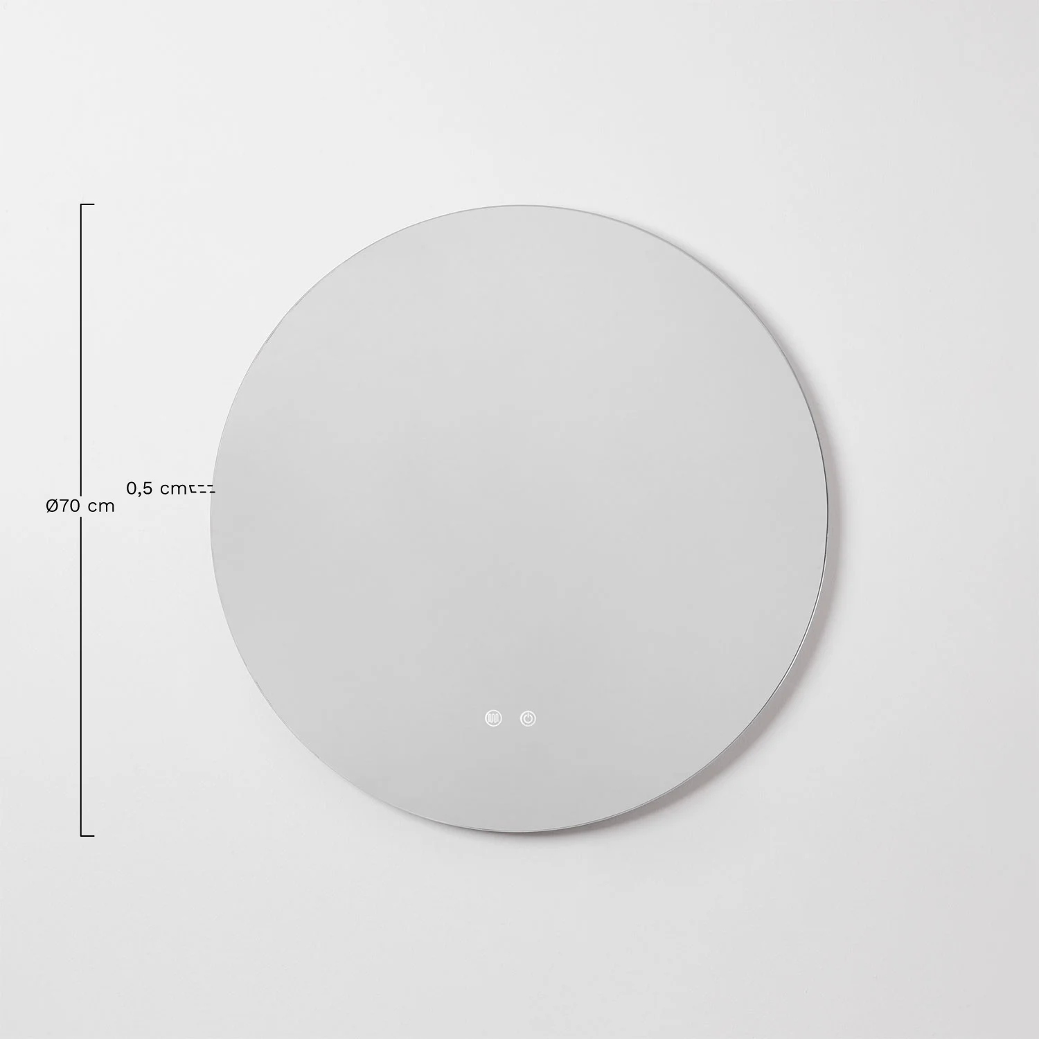 UV HOME Round wall mirror for bathroom with LED light and anti-fost Ribs