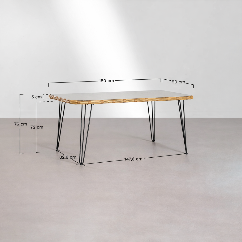 UV Home Leribert Dining Table  – Synthetic Rattan