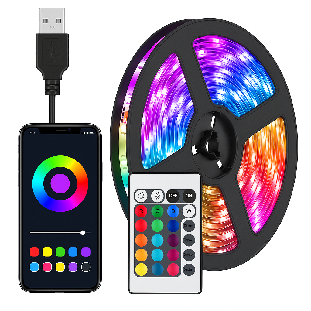 UV HOME LED Strip Lights with 3-Key Controller