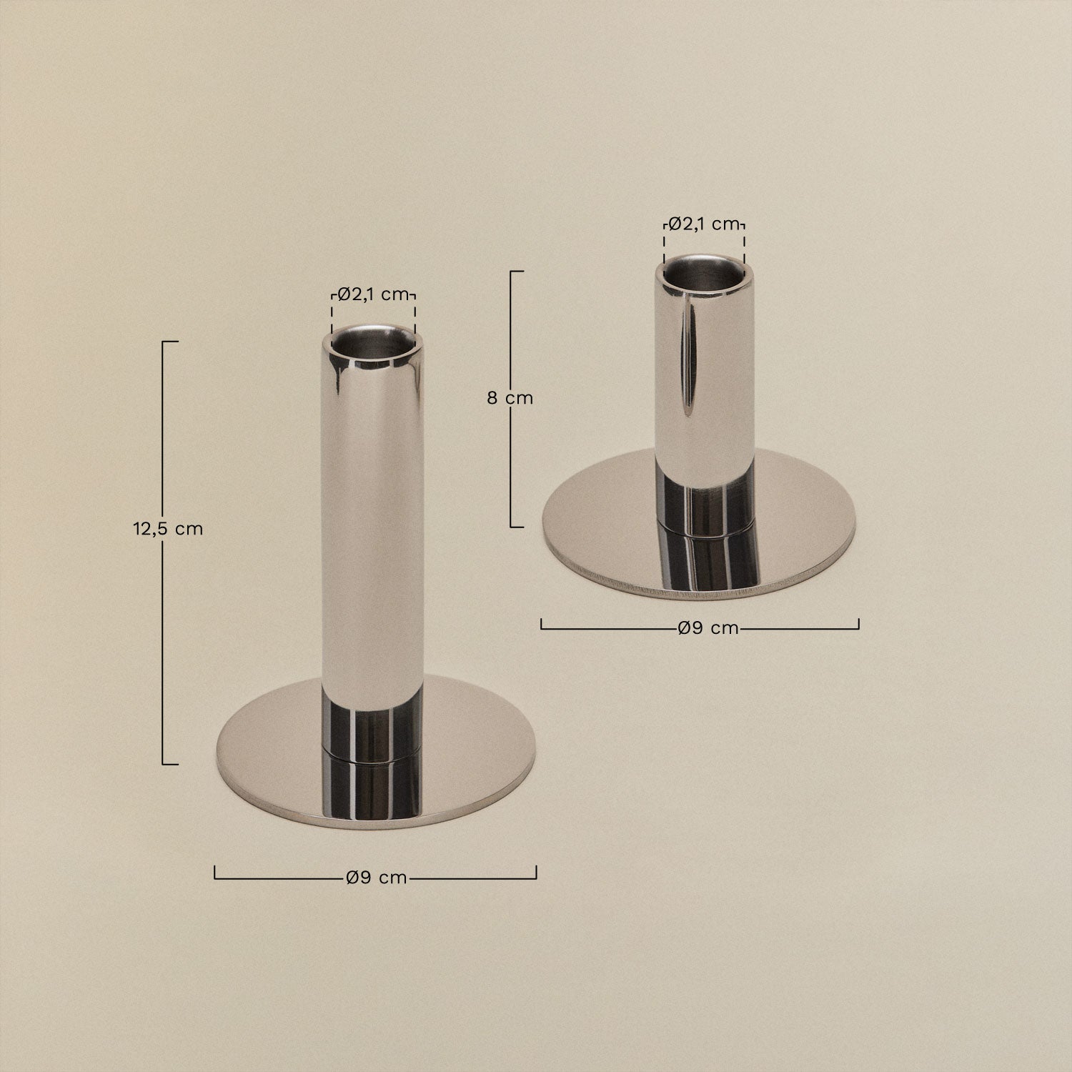 UV HOME Set of 2 Steel Candle Holders Tyva