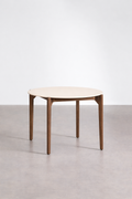 UV Home Xajul Round Dining Table – Concrete & Acacia Wood