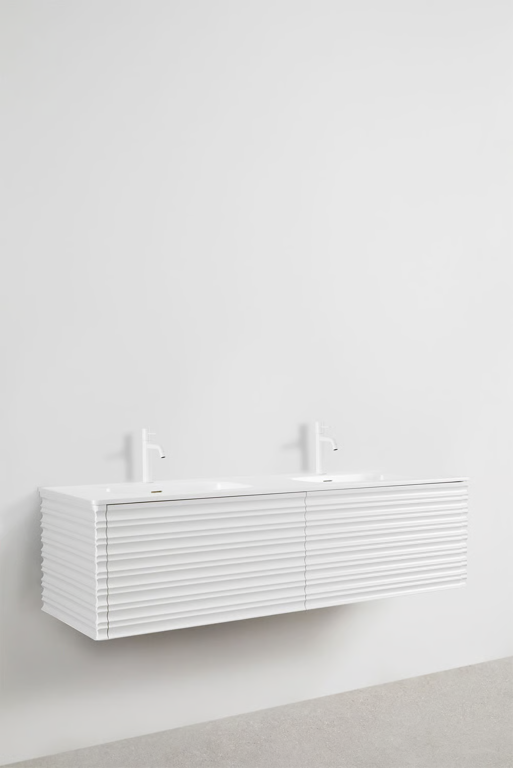 UV HOME Noura floating wooden bathroom furniture set with integrated washbasins