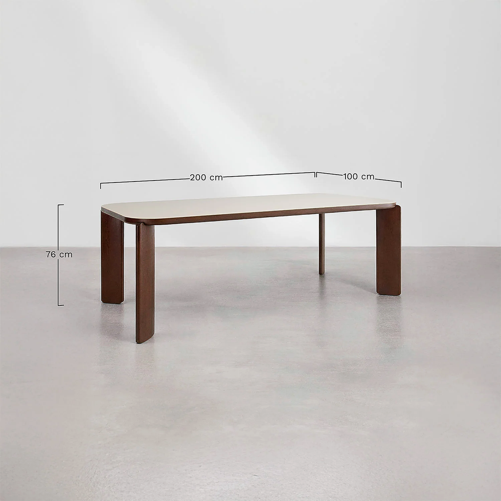 UV Home Nilea Rectangular Dining Table  – Tempered Glass & MDF