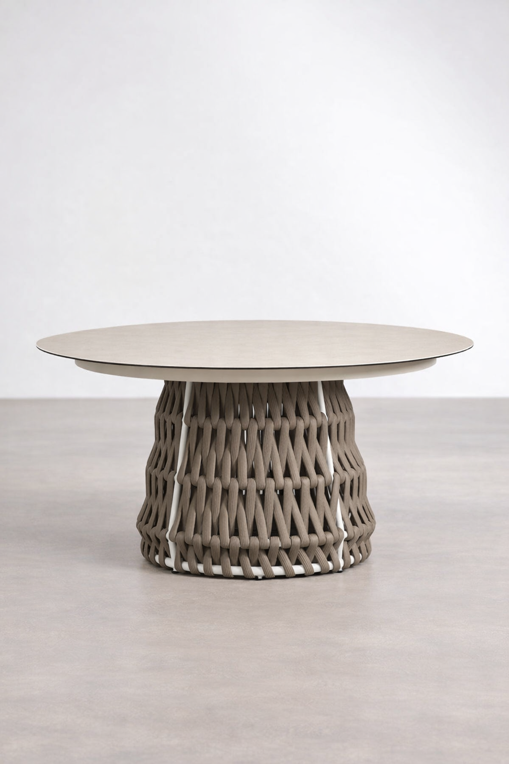UV Home Tevary Round Dining Table – Ceramic & Rope