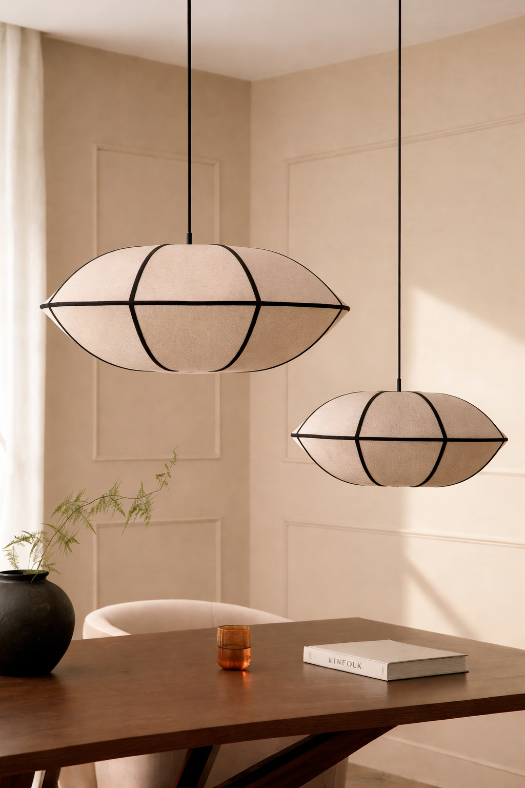 UV HOME Patraix Pendant Lamp Set – Linen Hanging Lights