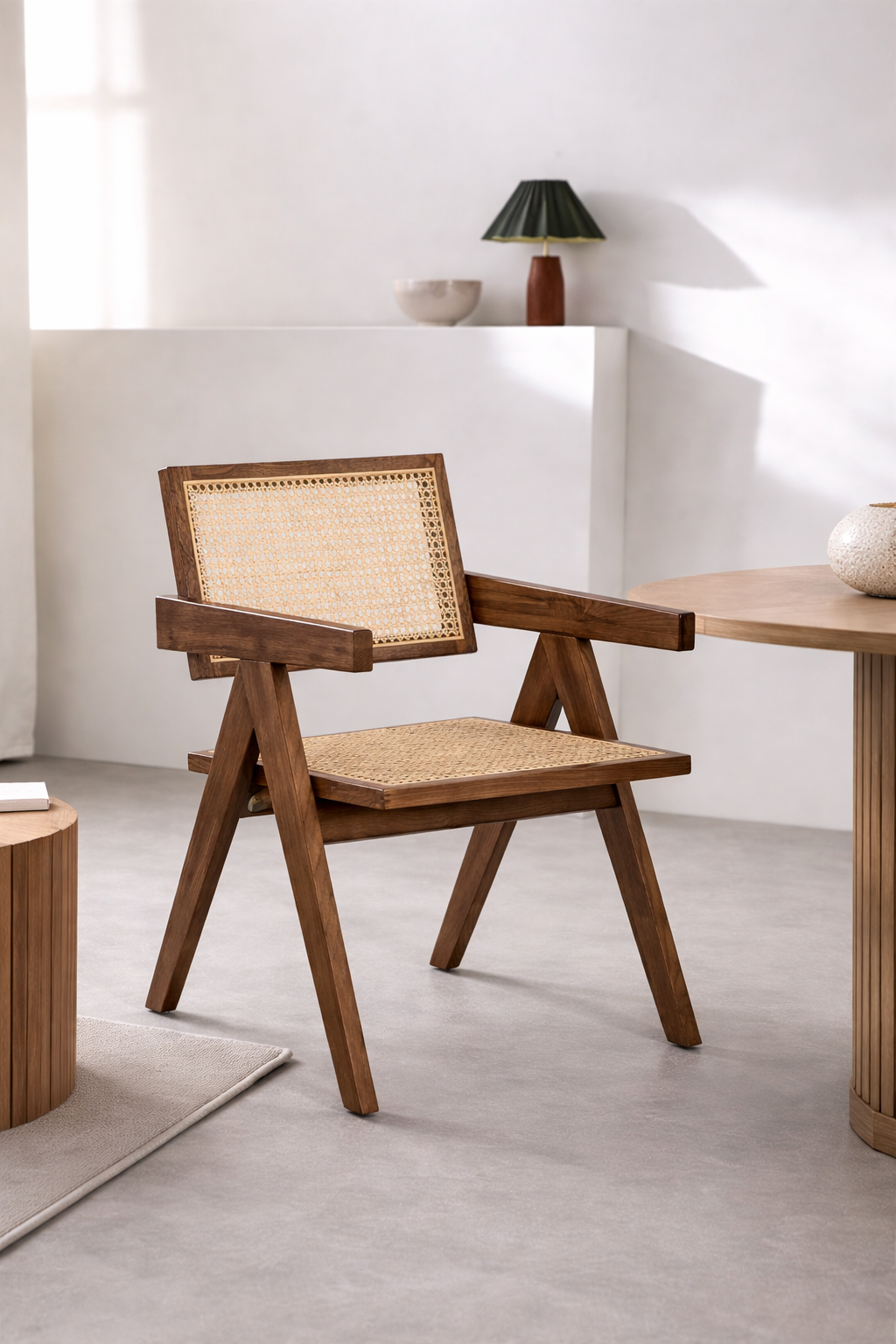 UV HOME Lali Dining Chair – Ash Wood & Rattan