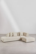 UV HOME Cardea 2-piece modular corner sofa with chaise longue left and upholstered pouf