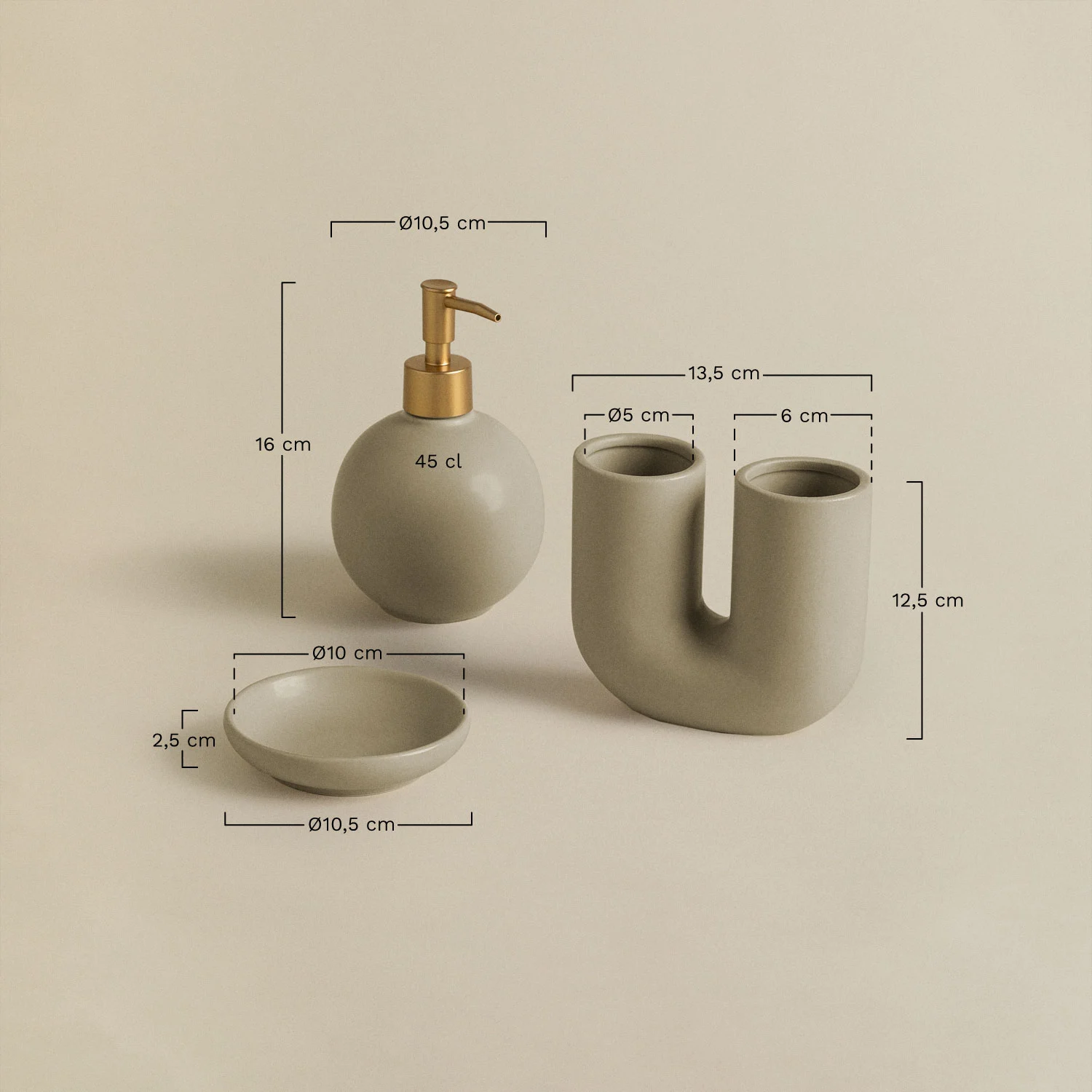 UV HOME Siviara Stoneware Bathroom Set