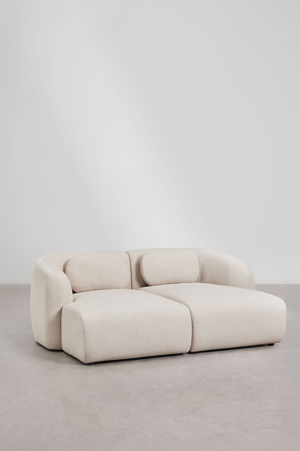 UV HOME 2-piece modular chaise longue sofa in chenille Coquette