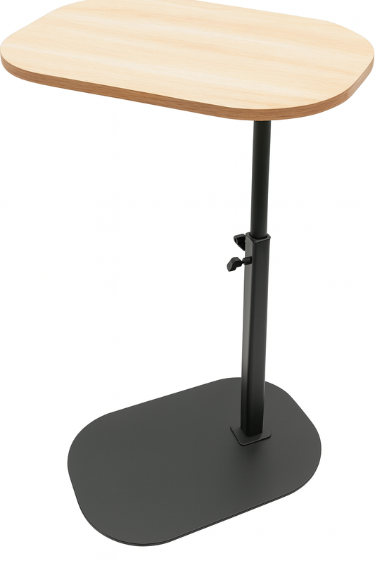 UV HOME Modern Side Table with Wooden Top and Metal Base