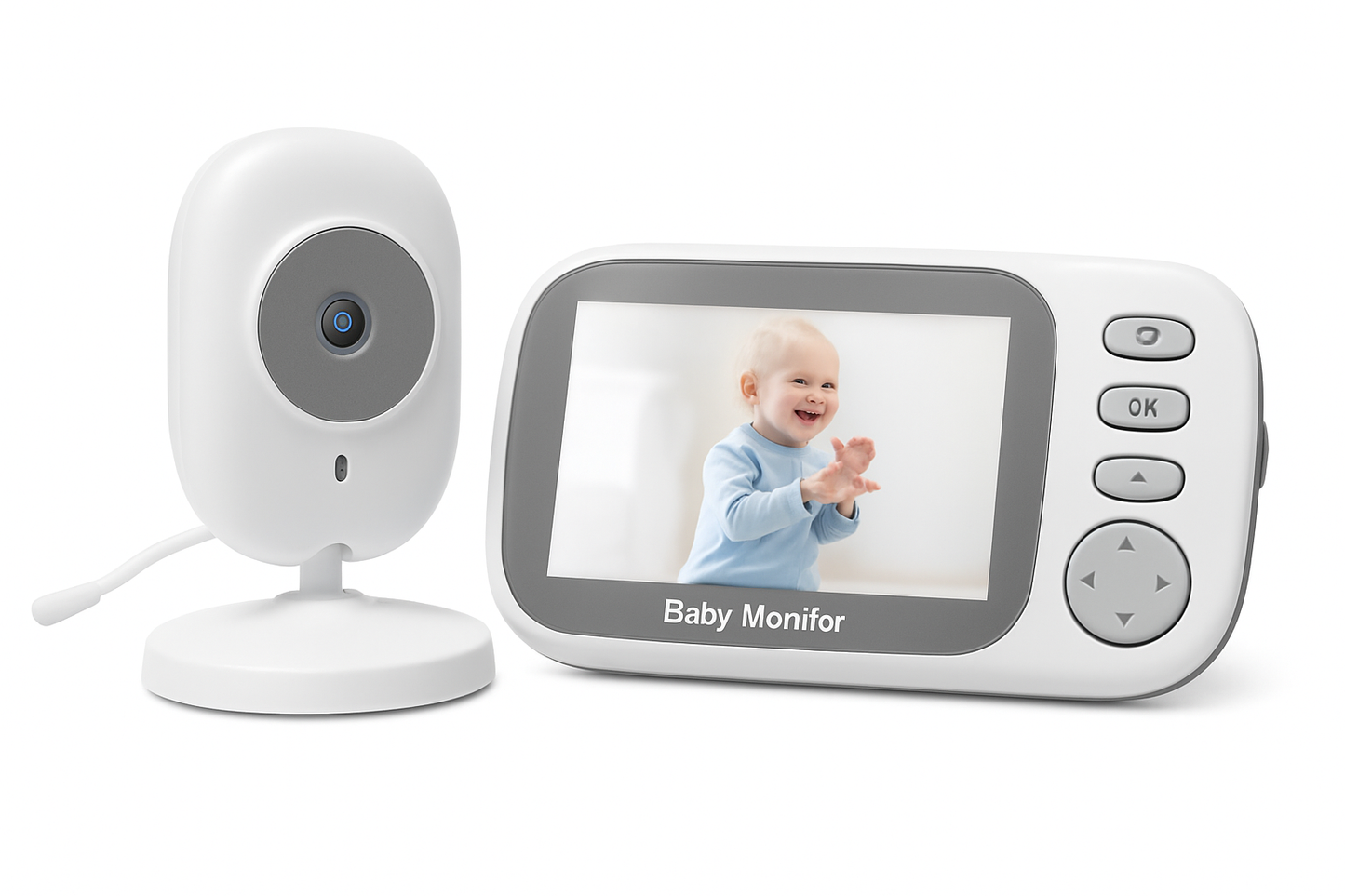 UV HOME – 3.5" Video Baby Monitor with Night Vision, 2-Way Audio, Temperature Sensor & Security Camera
