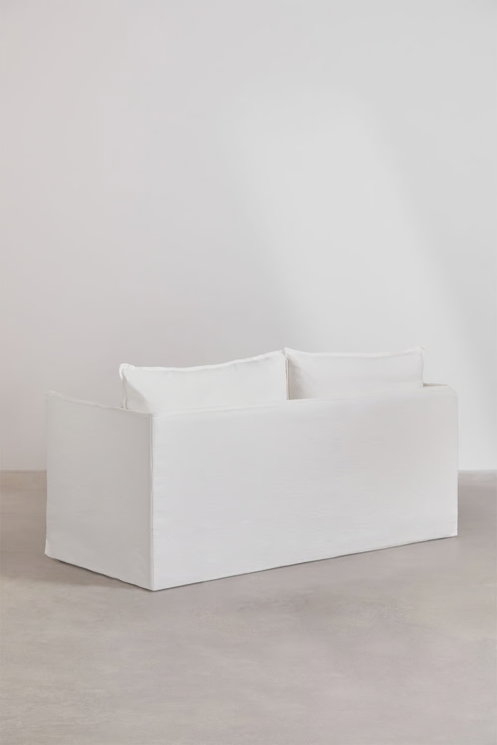 UV HOME Grace linen and cotton living room set with 2-seater sofa and pouf