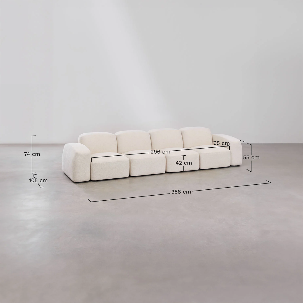 UV HOME Bastian 4-piece modular sofa and pouf