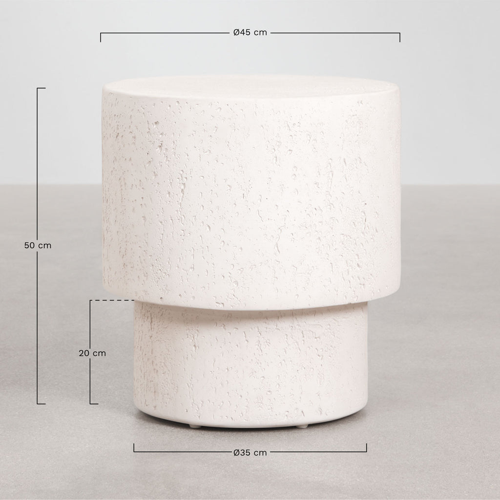 UV HOME Selara Round Bedside Table Ø45 cm in Cement