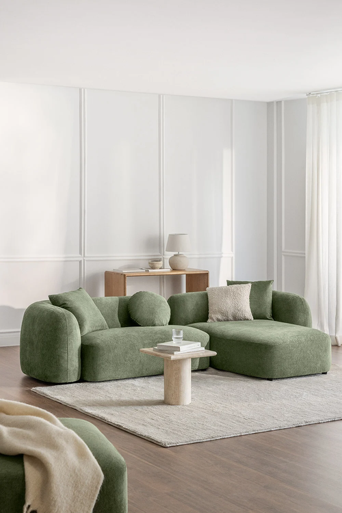 UV HOME 2-piece modular chaise longue sofa right, in Coco Chenille