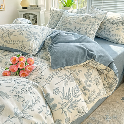 UV HOME – Washed Cotton Double Yarn Single Duvet Cover | Small Floral Korean Style Bedding