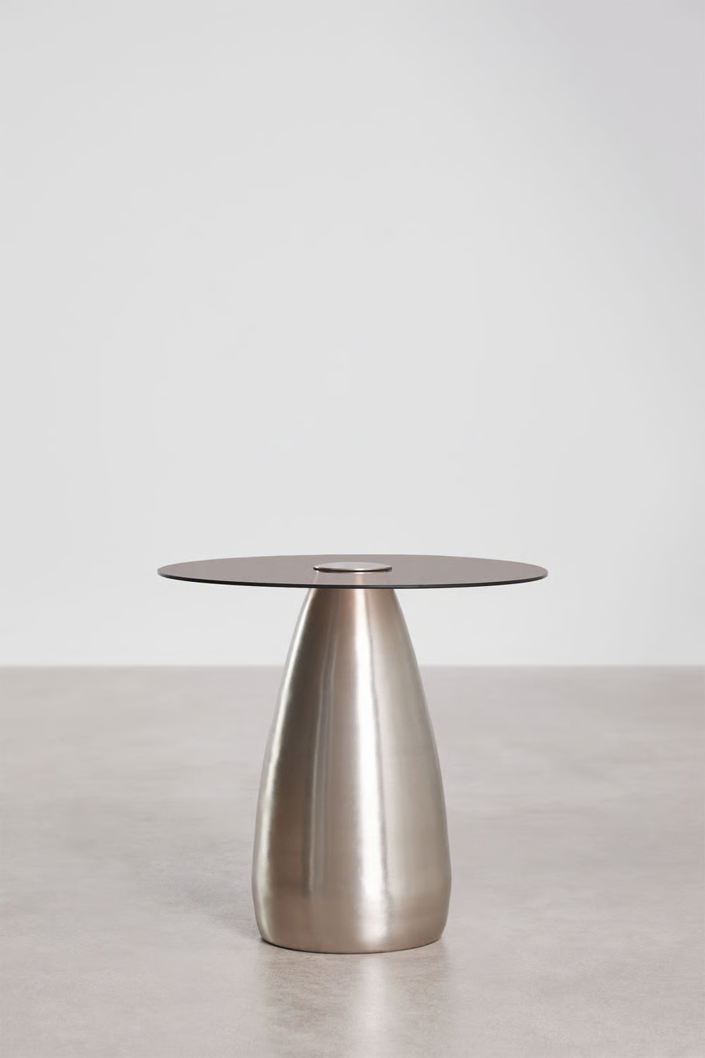UV HOME Round Bedside Table Ø50 cm in Tempered Glass Mariana