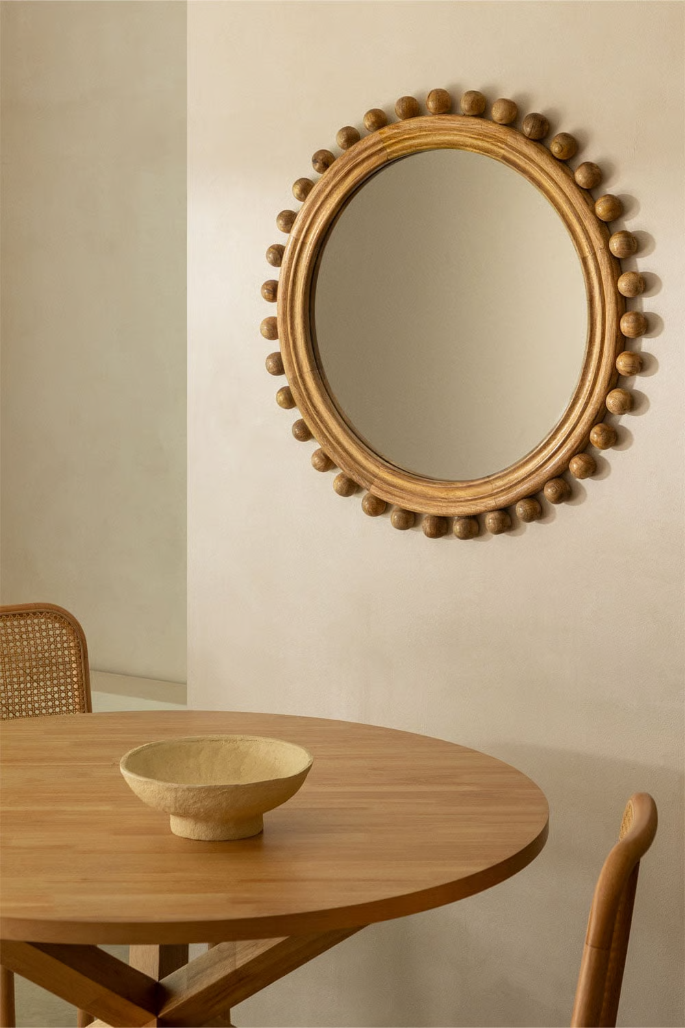 UV HOME Round Wall Mirror  in Joey Mango Wood