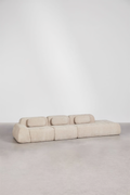 UV HOME Modular 3-part corner sofa with right couch in vacuum-packed chenille Merida