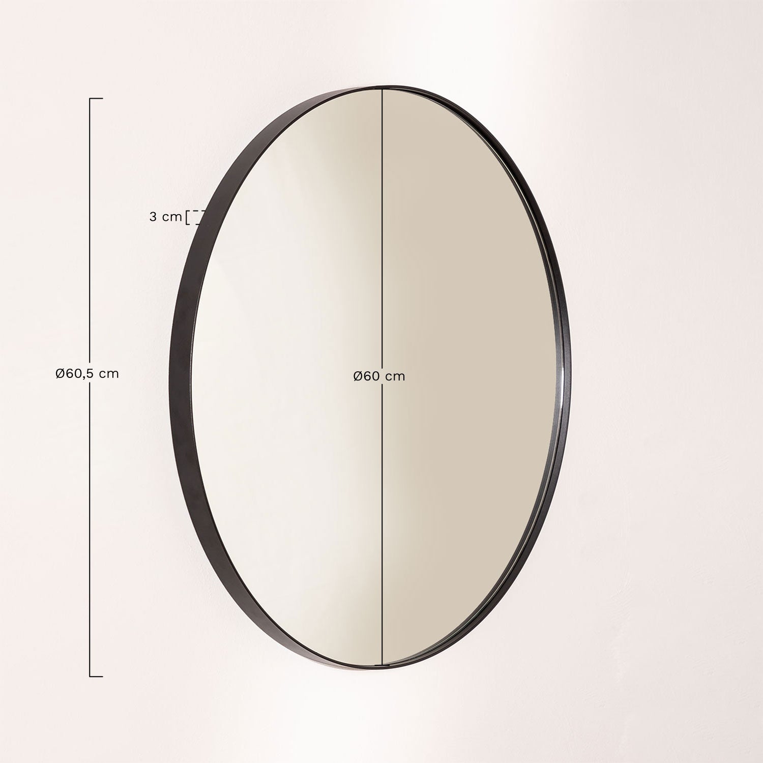 Gon Round Wall Mirror Ø60 cm (Metal)