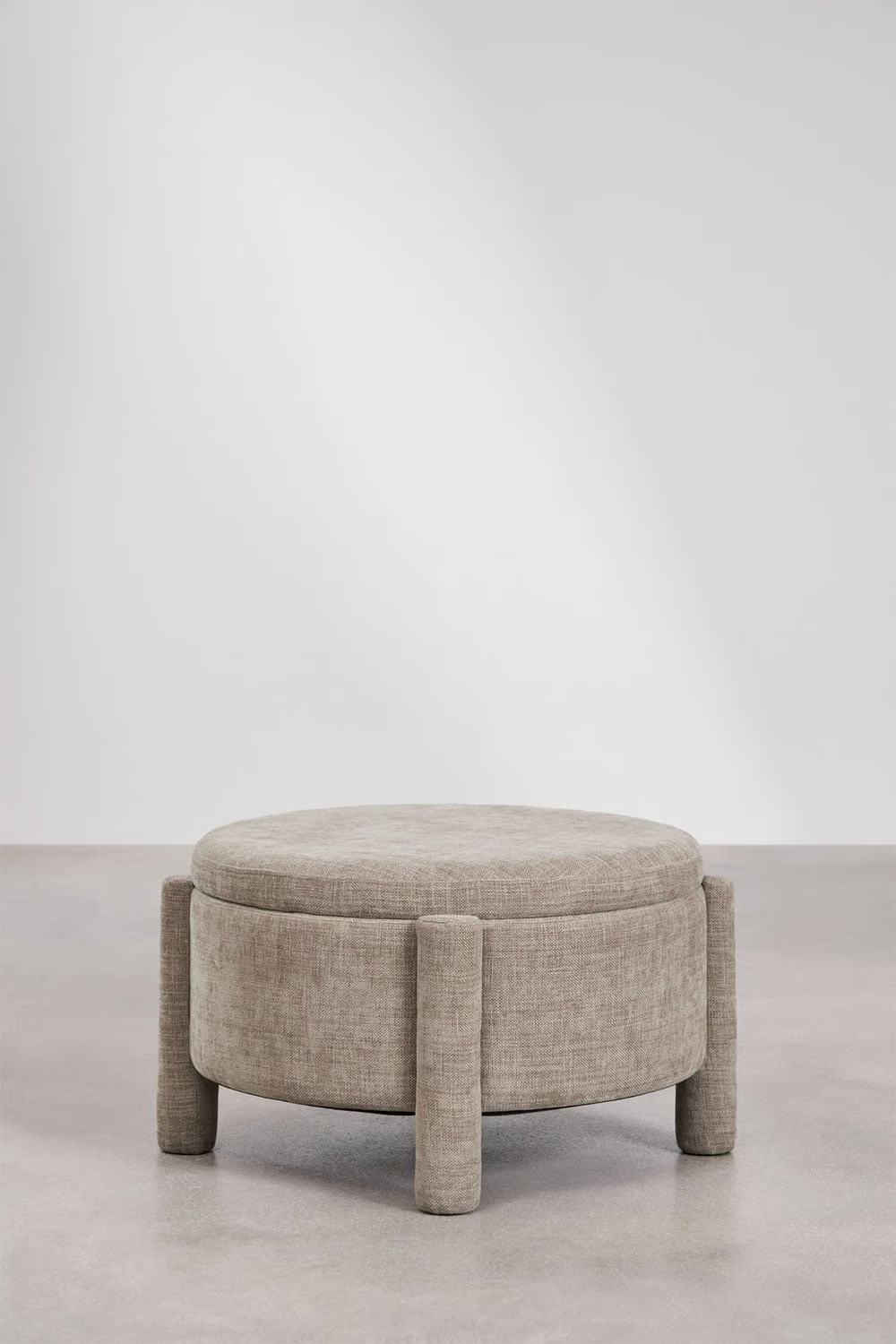 UV HOME Cleo Round Storage Ottoman Ø70 cm Upholstered