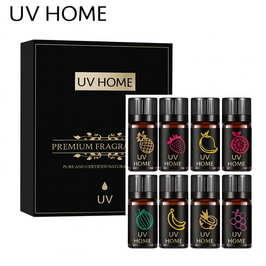 UV HOME Premium Fragrance Essential Oil Set – 8 Natural Fruit Scents