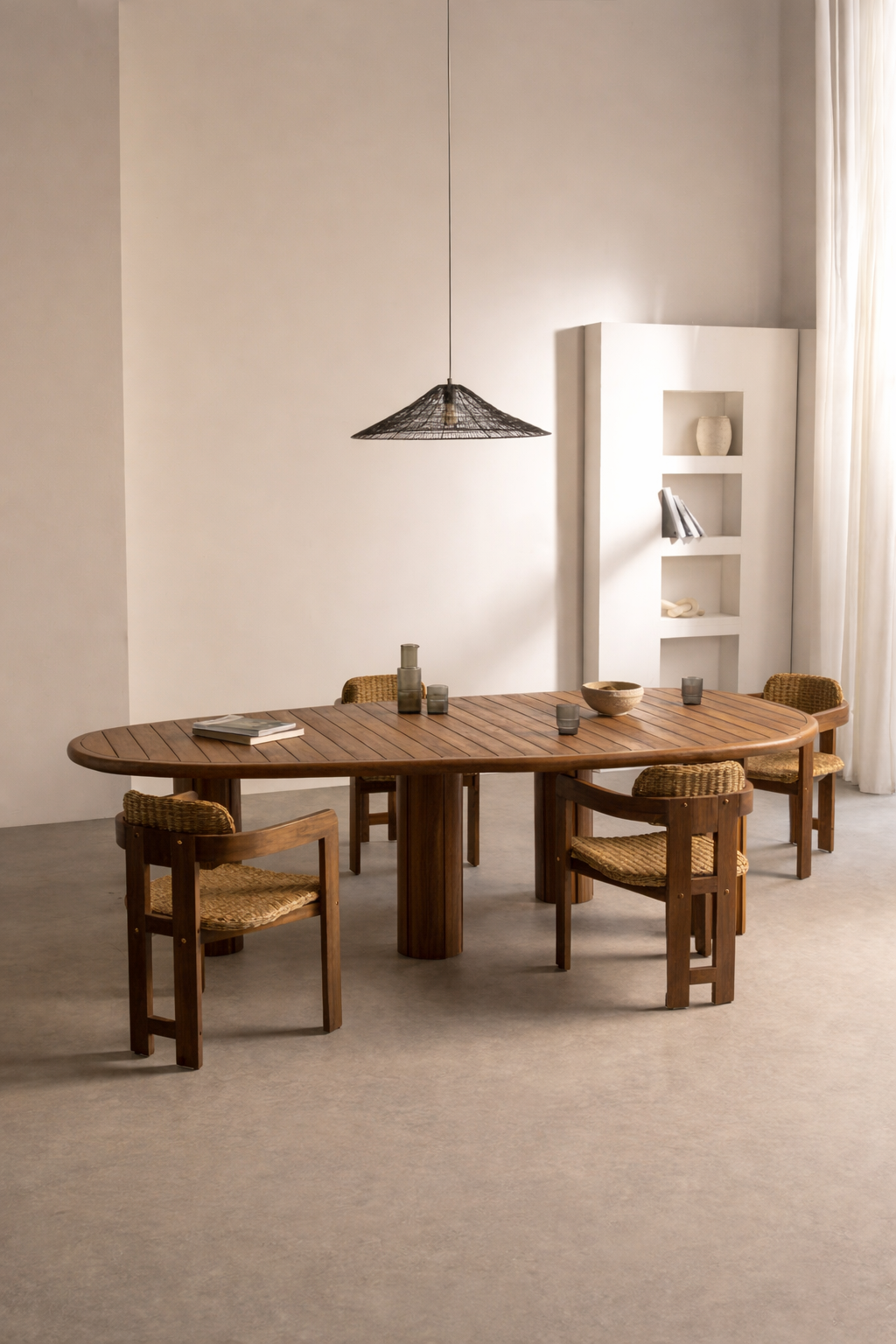 UV Home Ginara Oval Dining Table – Acacia Wood