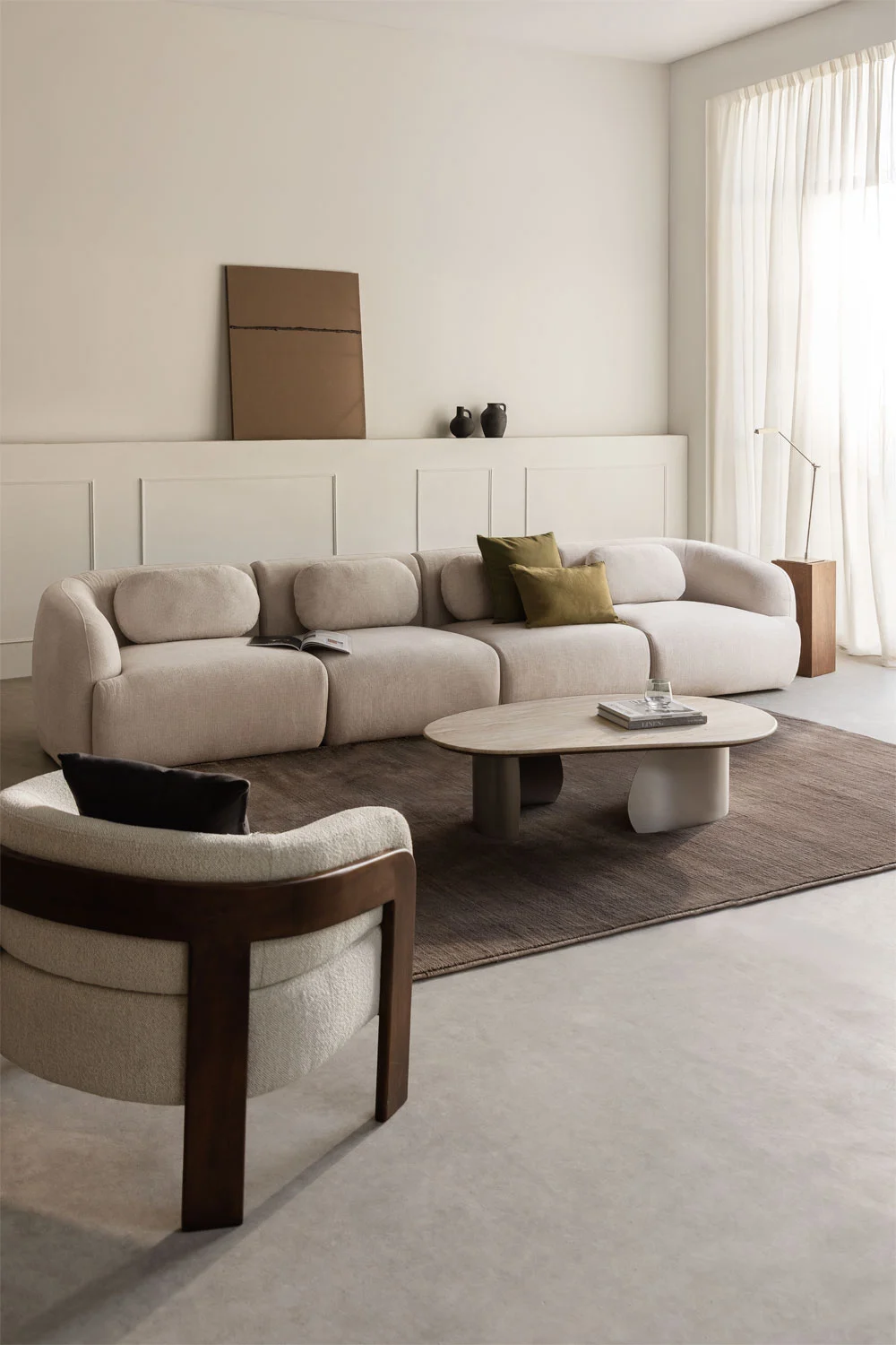 UV HOME 4-piece modular sofa in chenille Coquette