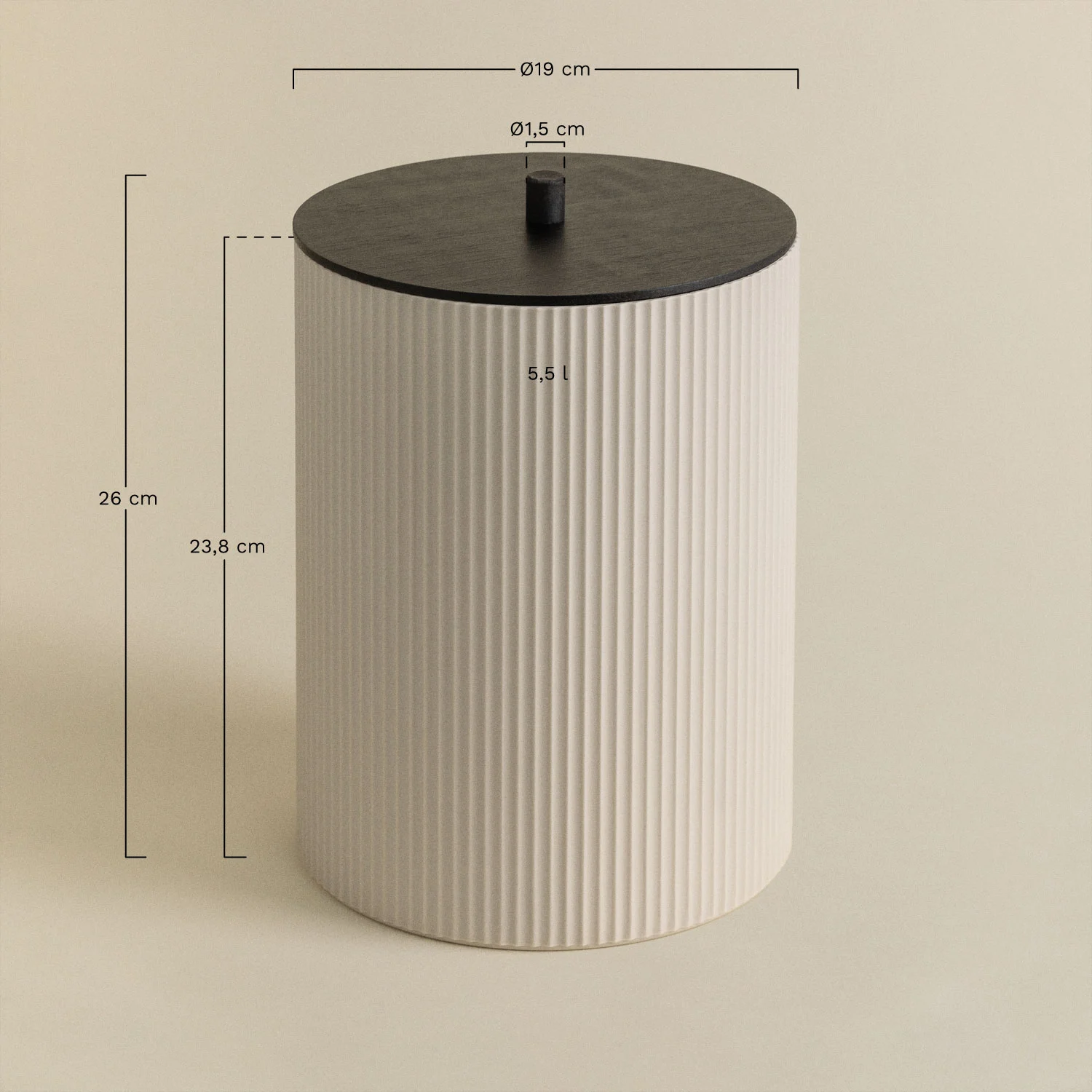UV HOME Ozene ABS and Bamboo Trash Bin with Lid