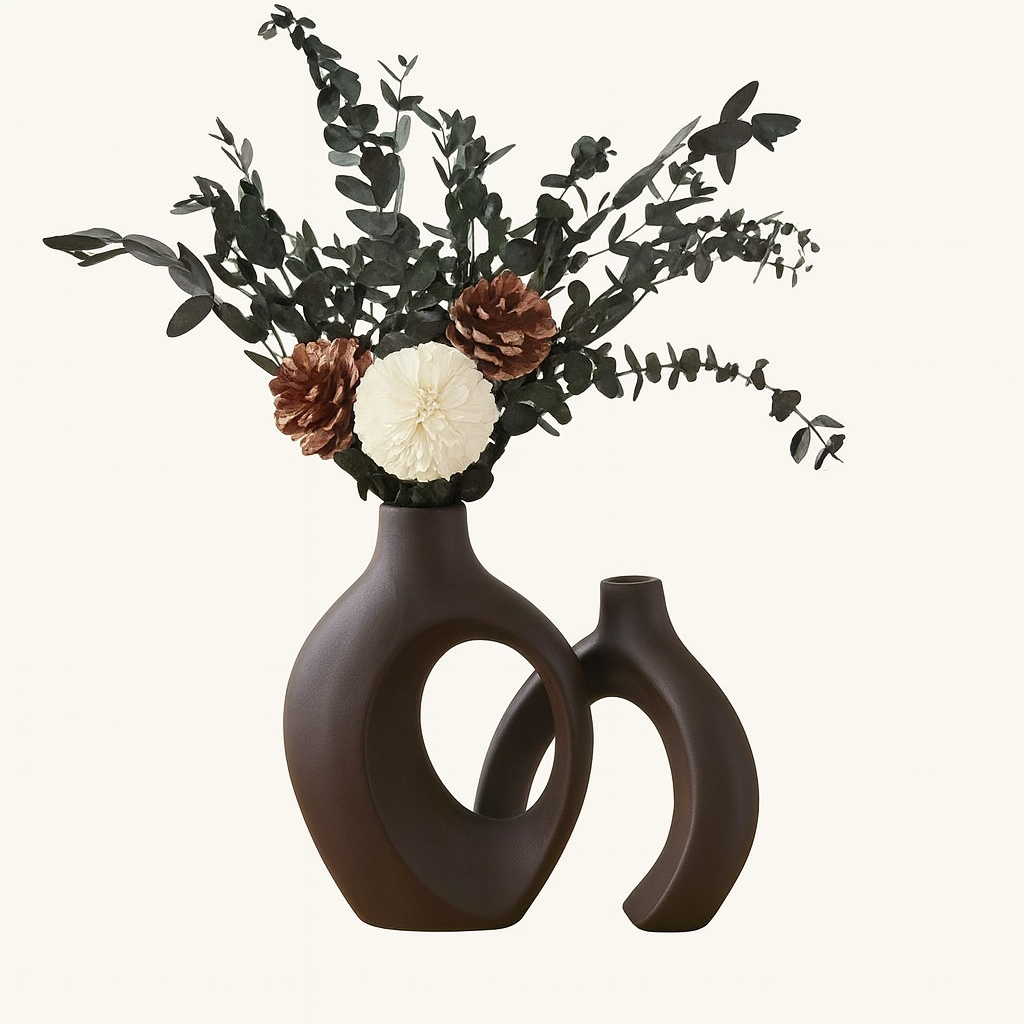 UV HOME Modern Ceramic Hollow Vase Set