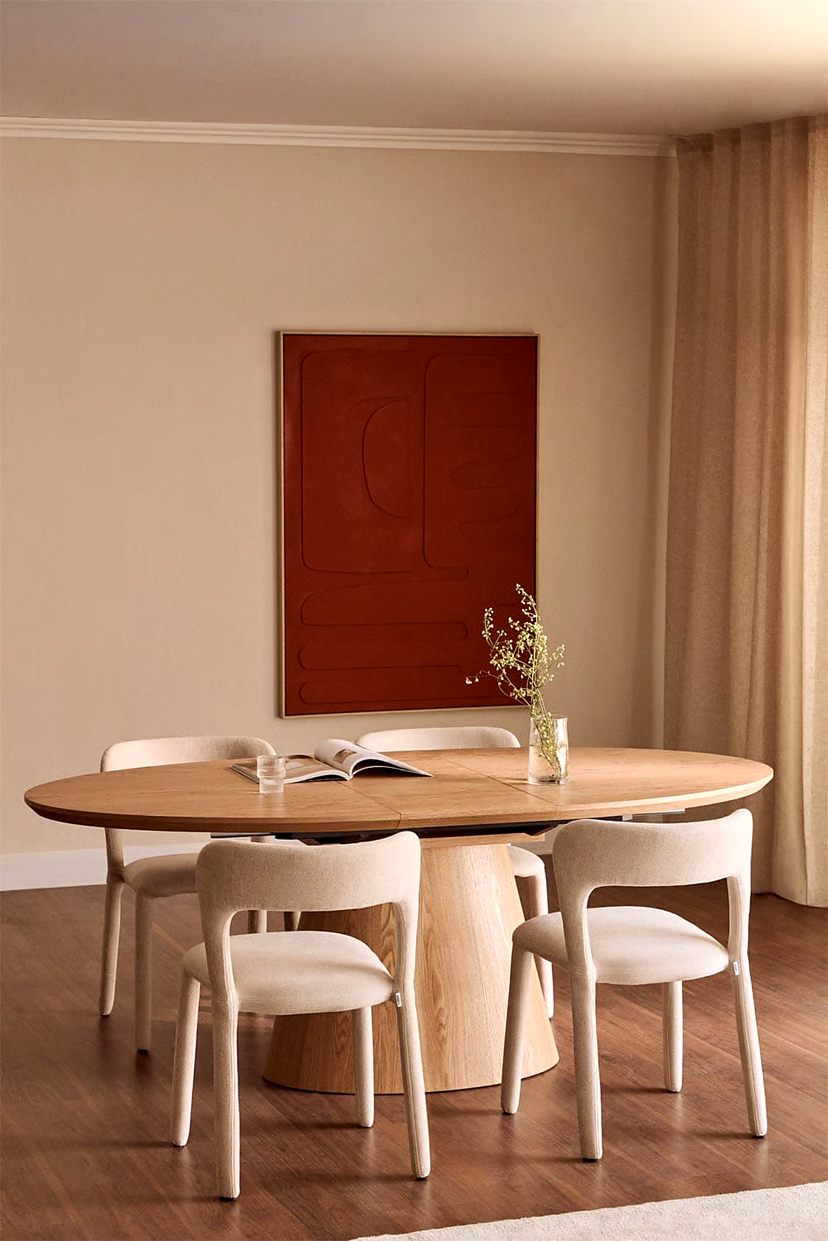UV Home Gala Oval Extendable Dining Table – MDF & Veneer