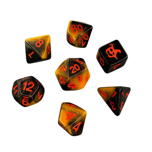 🎲 UV HOME Halloween Dice Set – Black & Orange Polyhedral RPG Dice