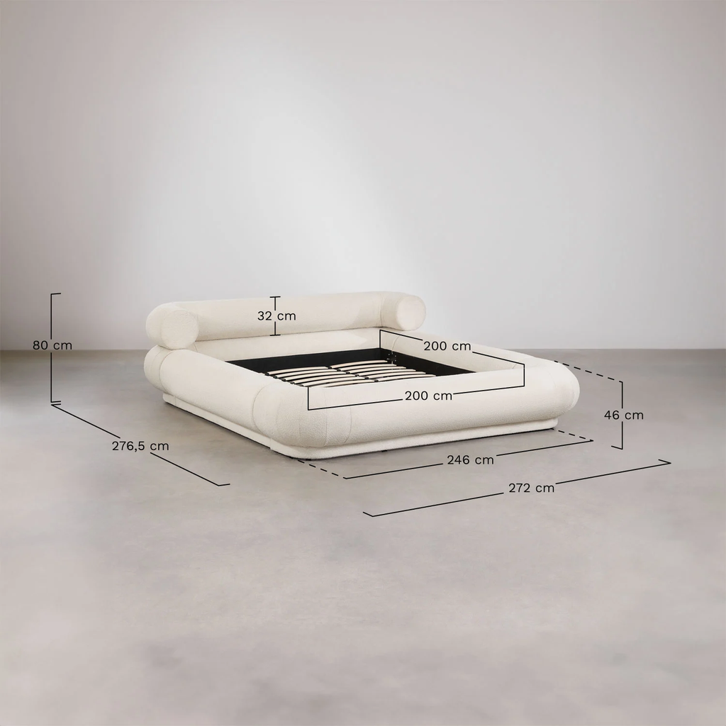 UV HOME Bernaste Bouclé Upholstered Bed