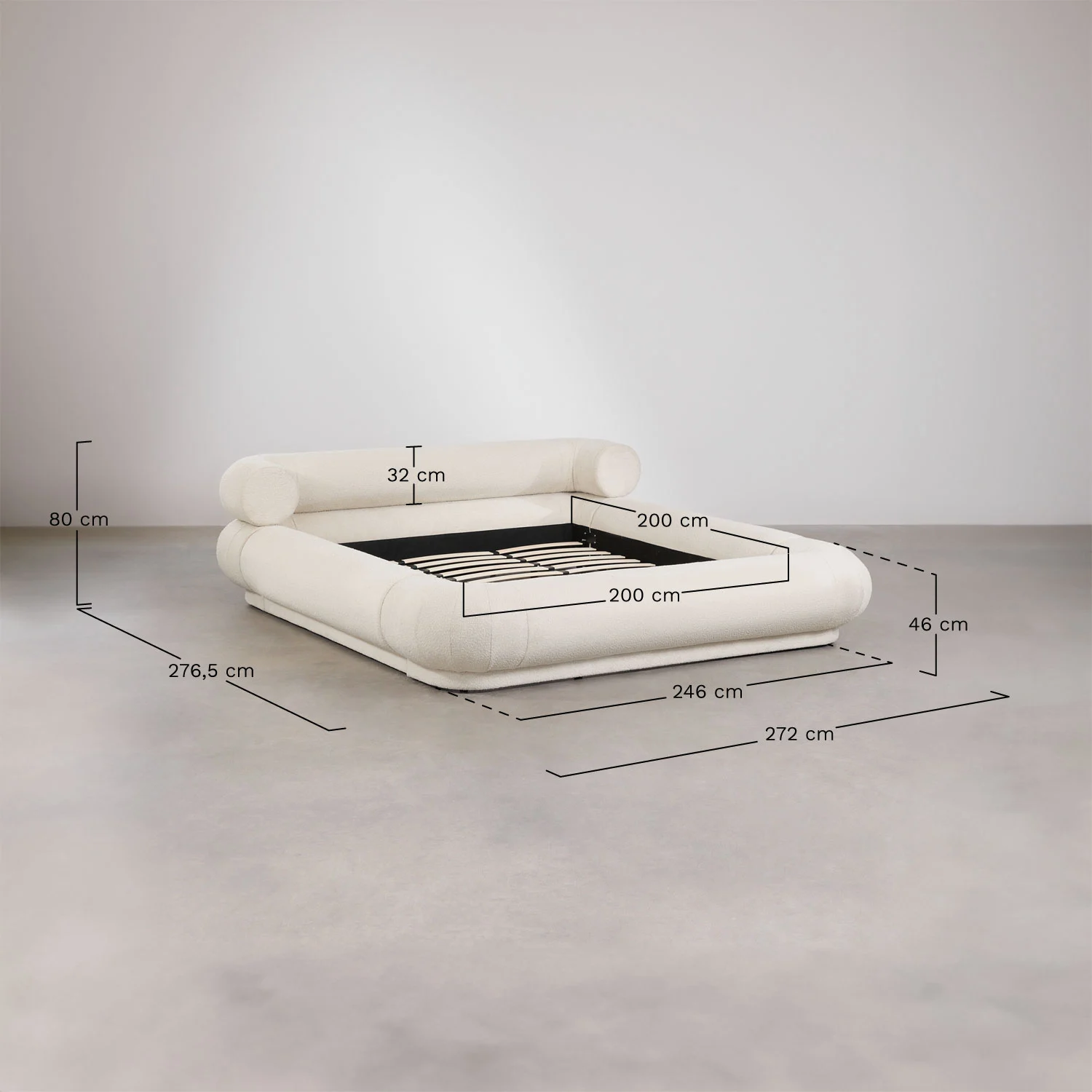 UV HOME Bernaste Bouclé Upholstered Bed