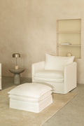 UV HOME Grace linen and cotton armchair and pouf set