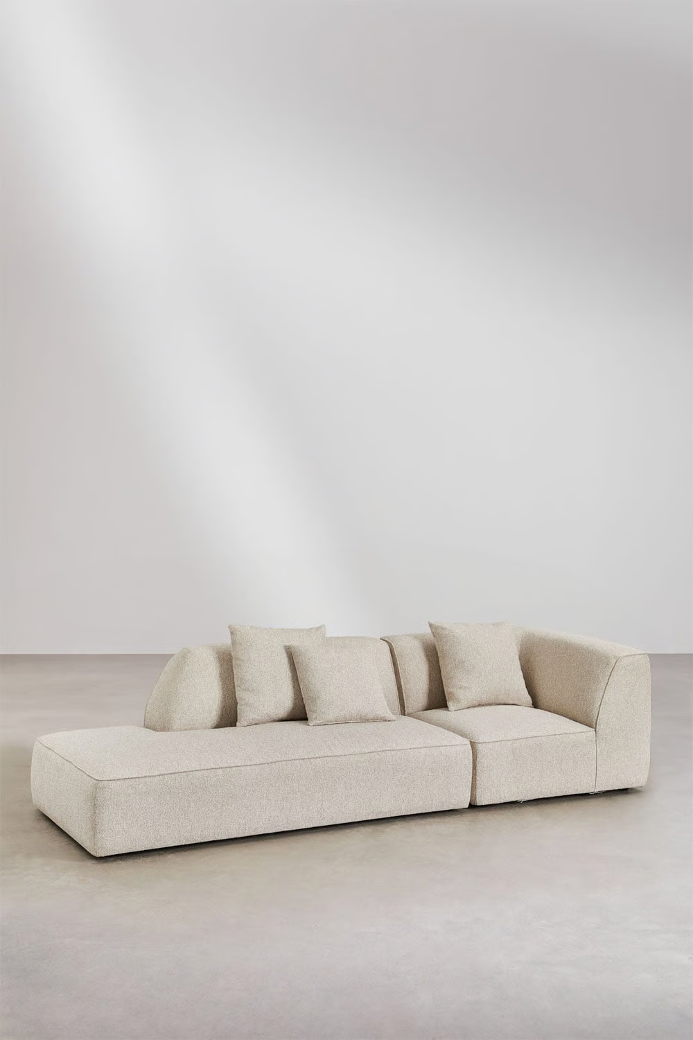 UV HOME Cardea upholstered 2-piece modular corner sofa with chaise longue left