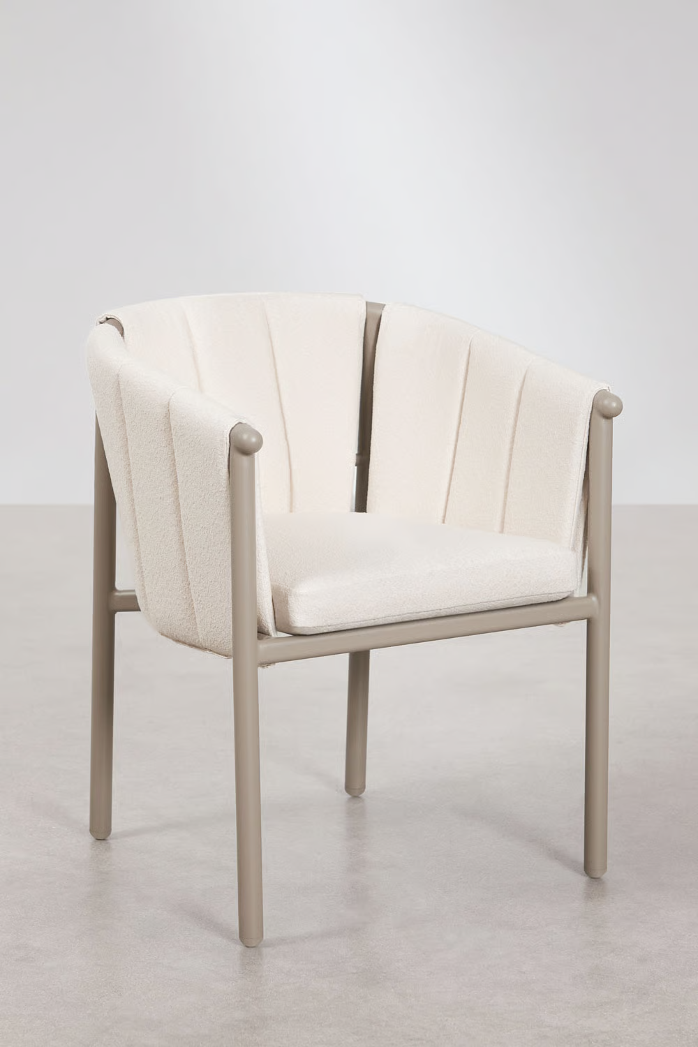 UV HOME Boleni Garden Chair with Armrests (Bouclé & Aluminium)