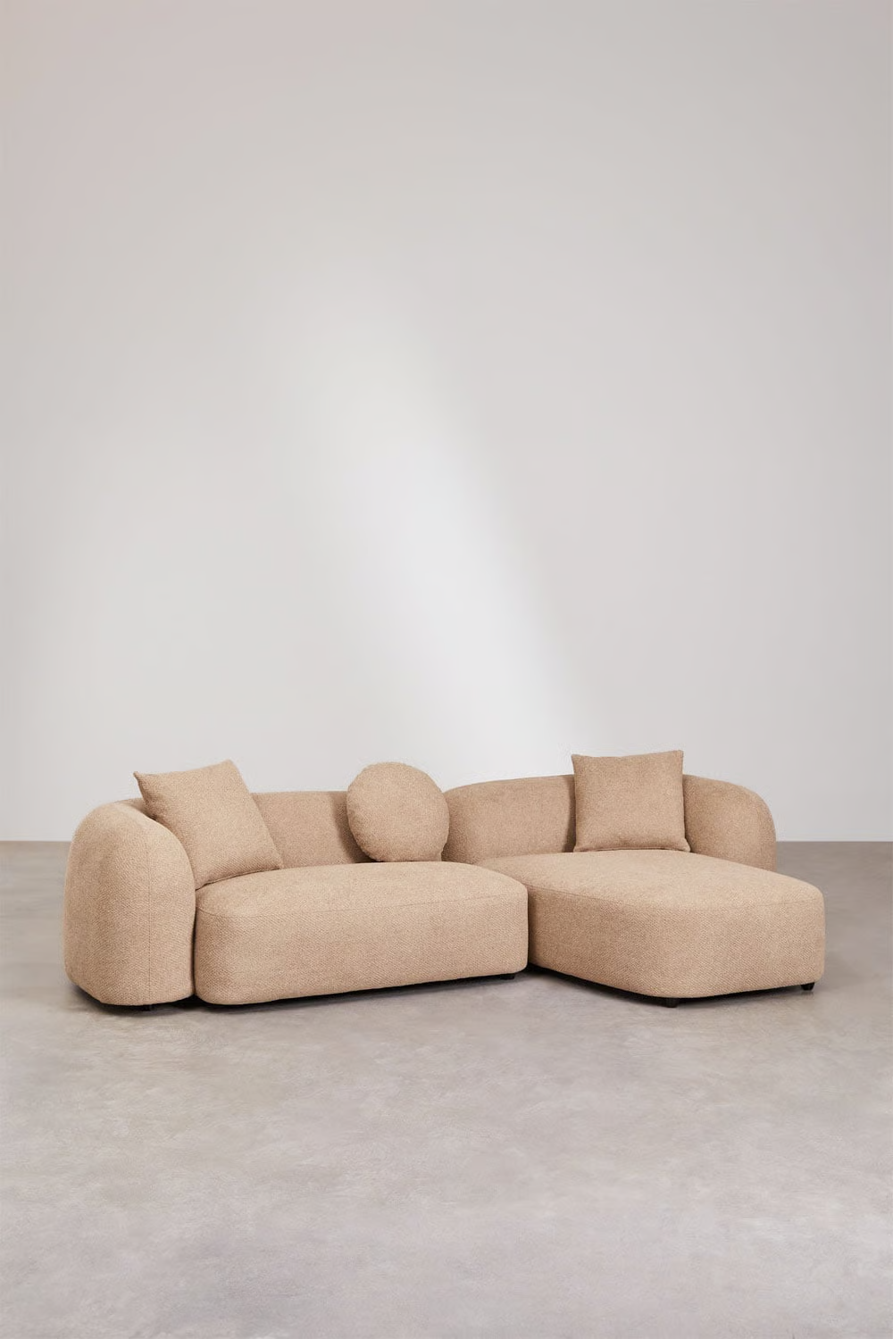 UV HOME 2-piece modular chaise longue sofa right, in Coco Chenille