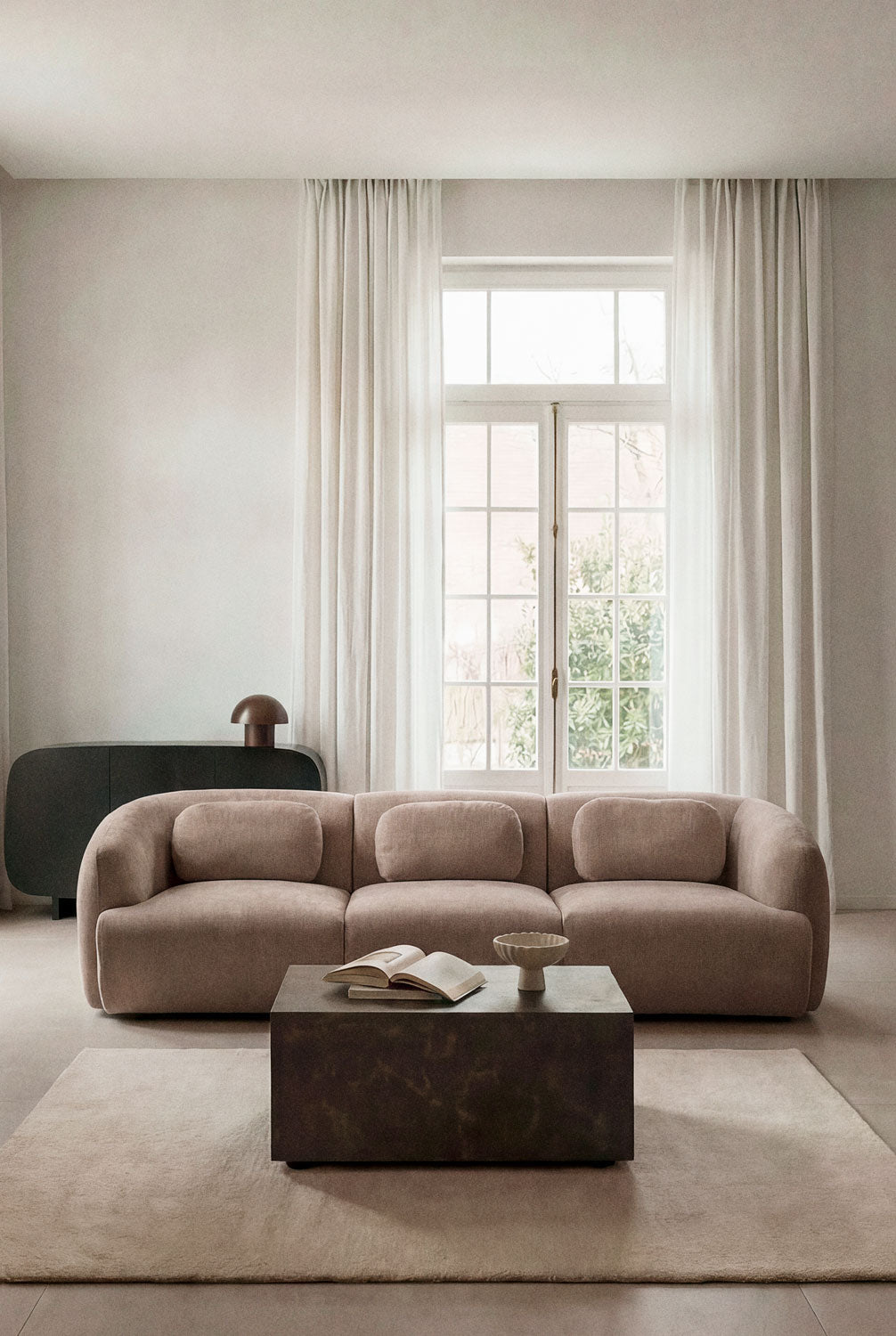 UV HOME 3-piece modular sofa in chenille Coquette