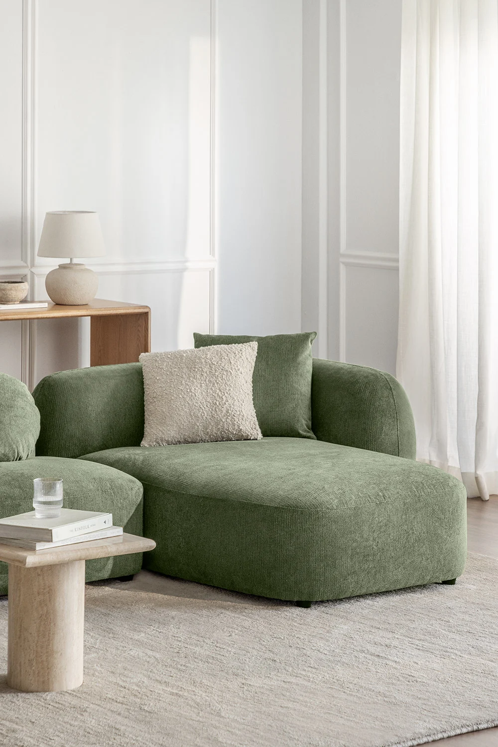 UV HOME Right chaise longue module for modular sofa in Coco chenille