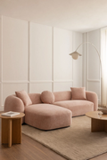 UV HOME Modular sofa with left chaise longue of 2 parts in chenille Coco