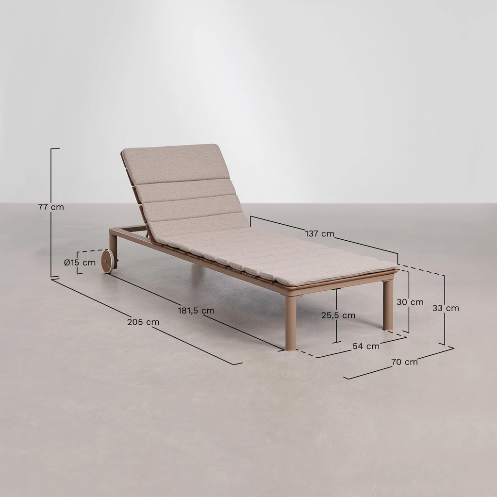 UV HOME Sirka Elegant Acacia Wood & Steel Sun Lounger