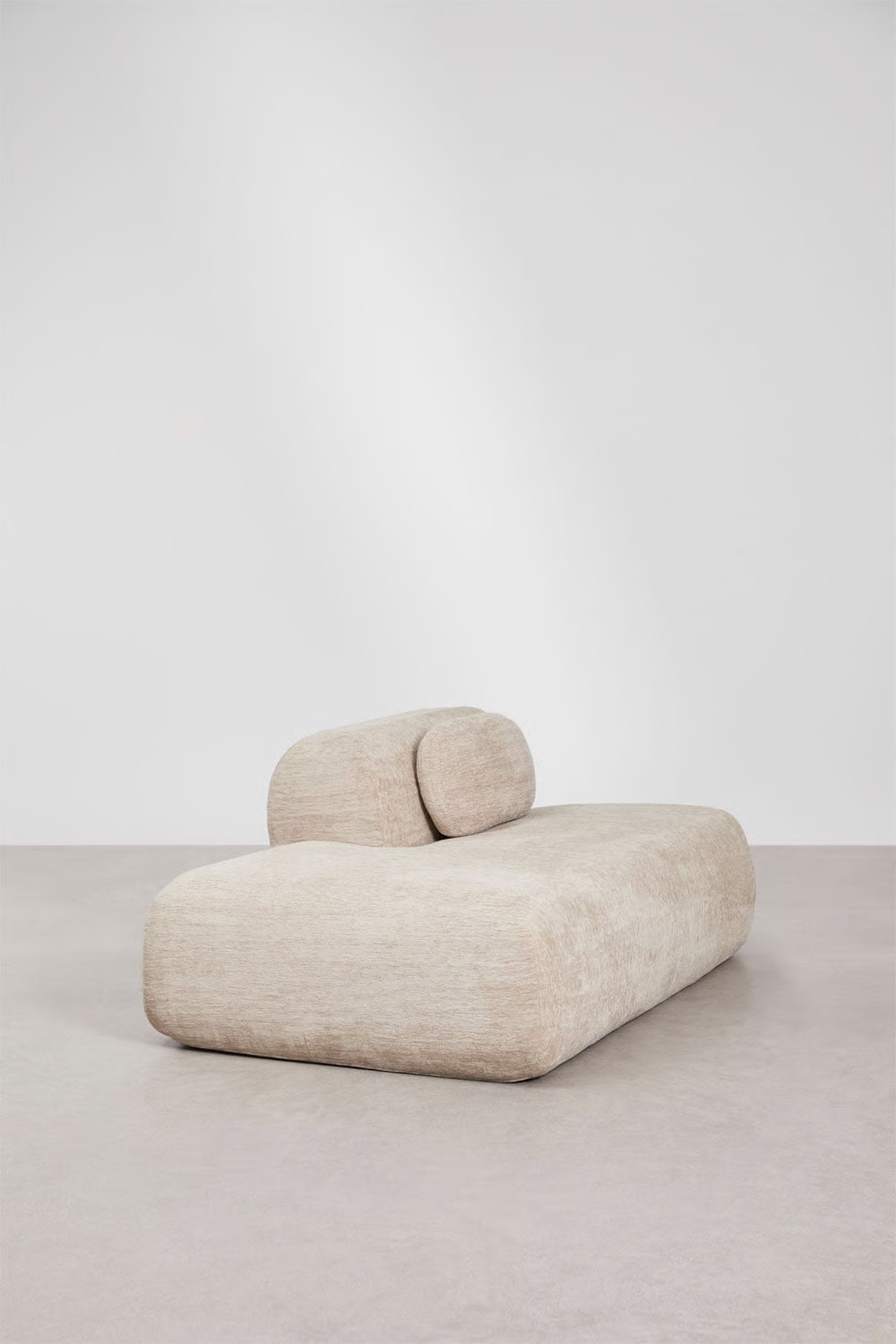 UV HOME Left divan module for modular sofa in vacuum packed chenille Merida
