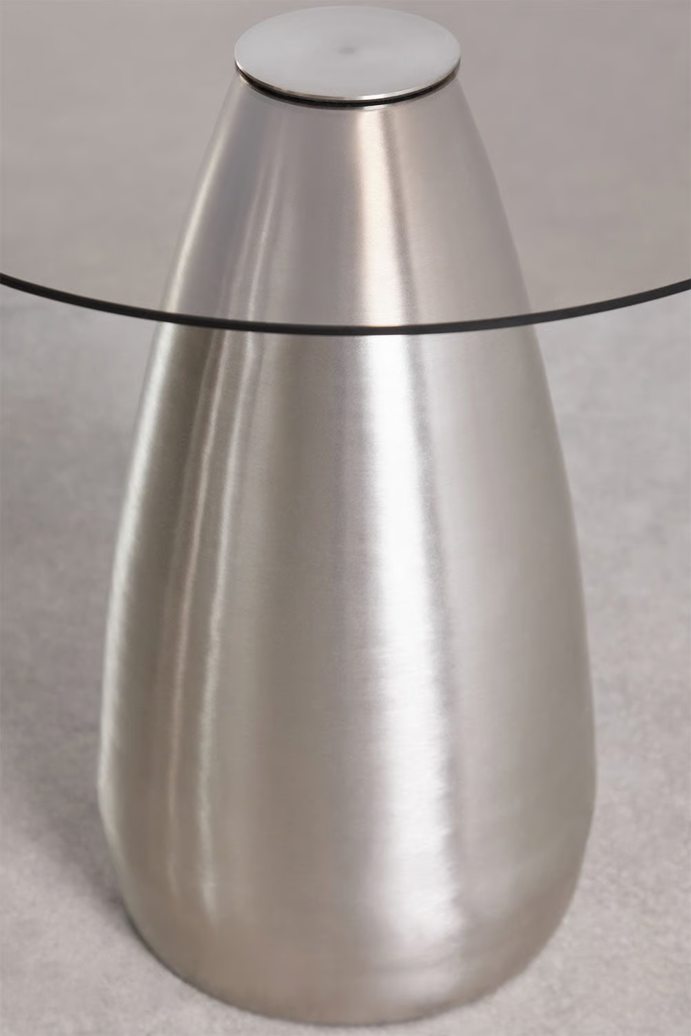 UV HOME Round Bedside Table Ø50 cm in Tempered Glass Mariana